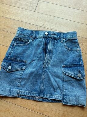 Aritzia denim forum cargo skirt